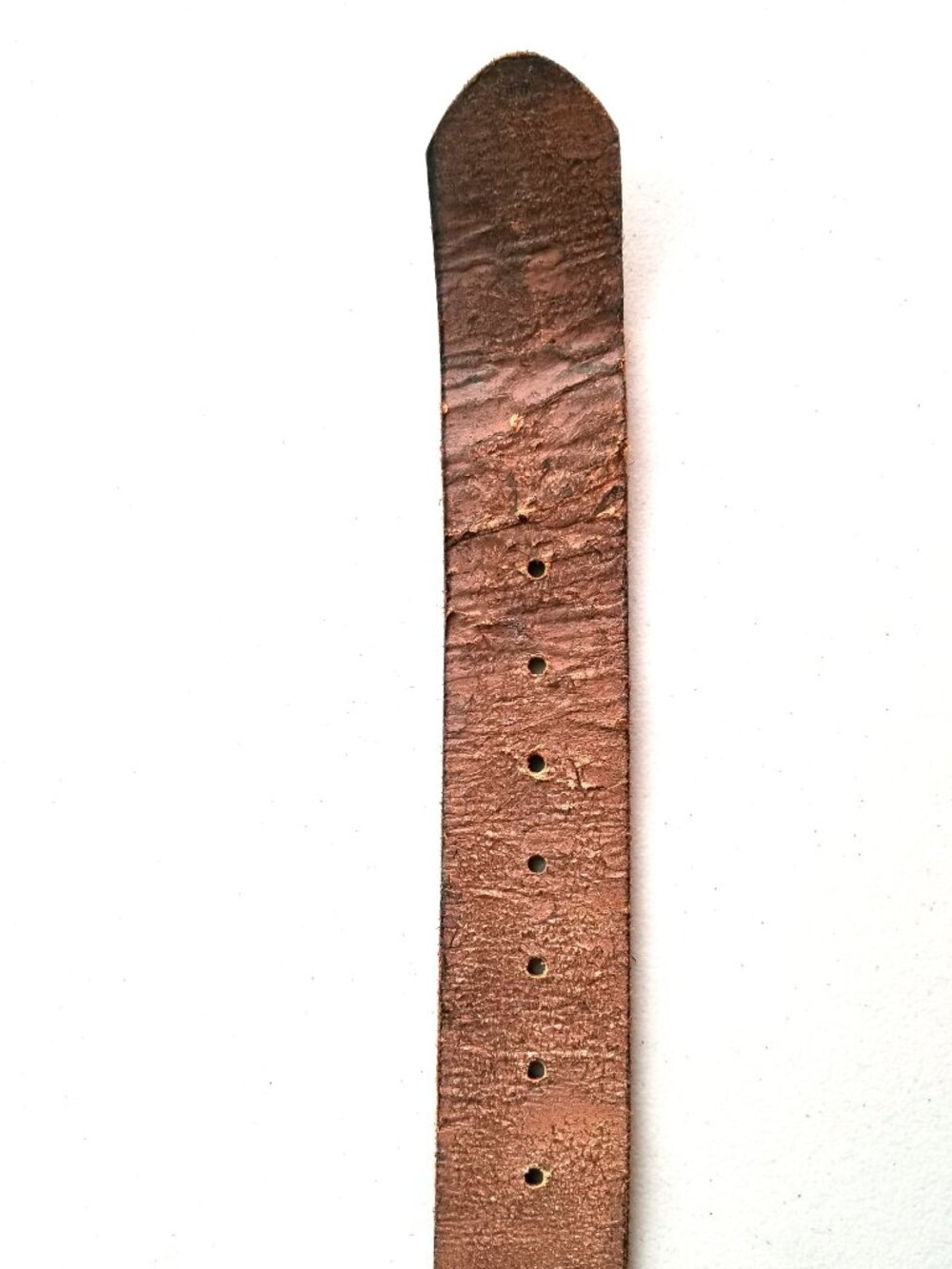 Vintage Bill Adler Brown Belt Sz 36 Distressed Pattern, S-Shaped Brass Buckle - Picture 15 of 16